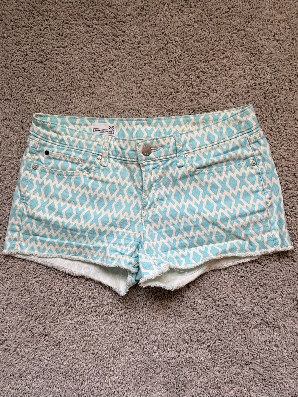 GAP Light Blue Geometric Print Women’s Shorts